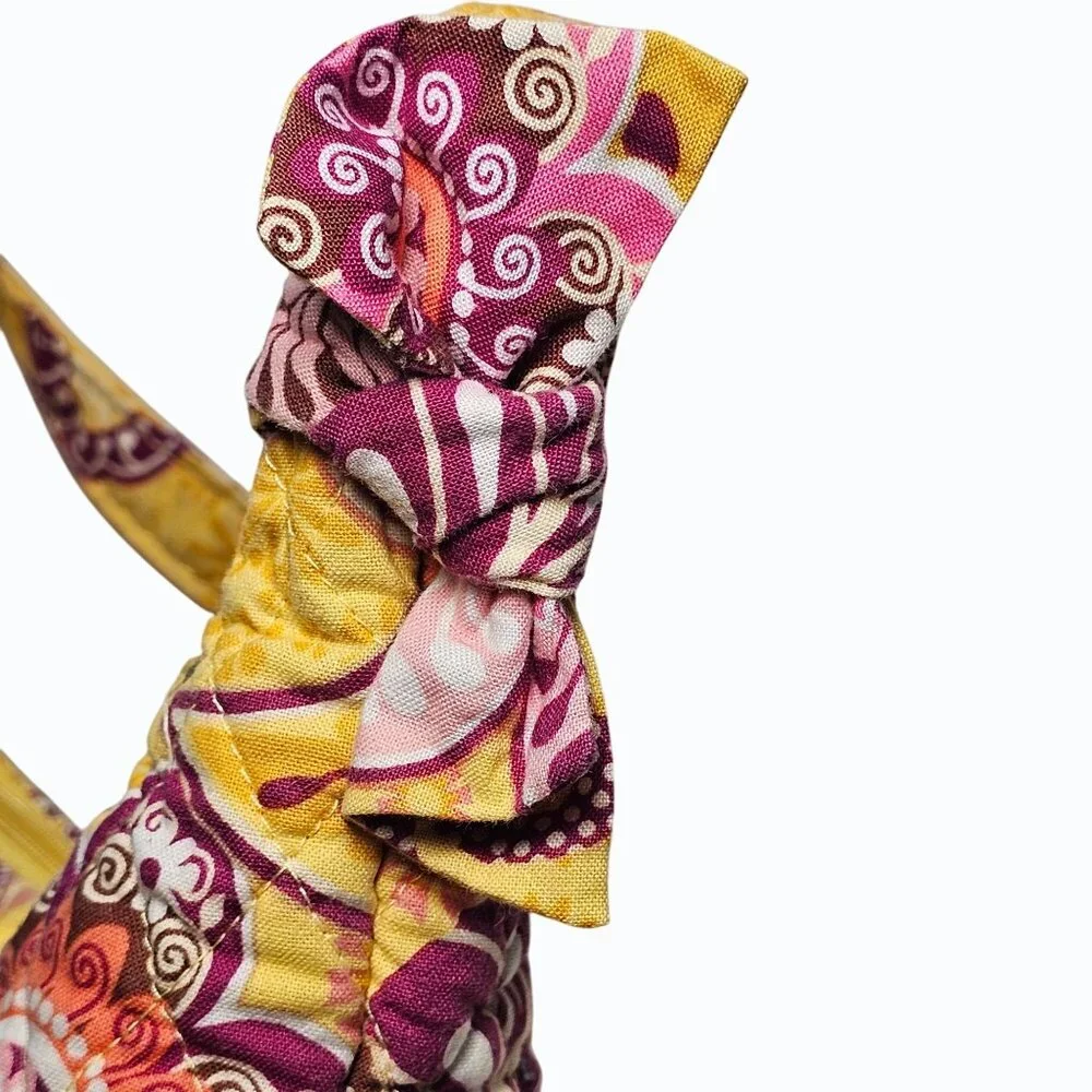 Vera Bradley Olivia Bali Gold 2009 Purse Floral Yellow Pink Retired - Picture 6 of 13